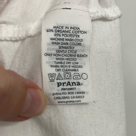 𝅺PRANA lace trimmed white tank, size small. - Picture 6 of 7